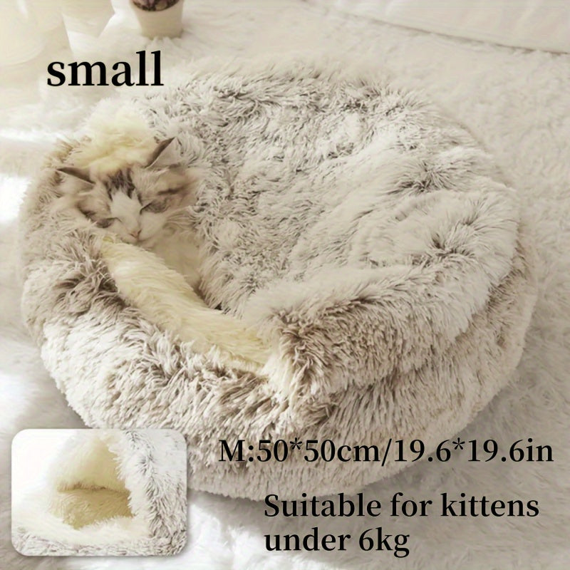 Soft & Cozy Round Donut Pet Bed for Cats