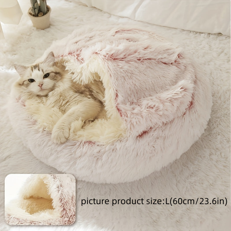 Soft & Cozy Round Donut Pet Bed for Cats