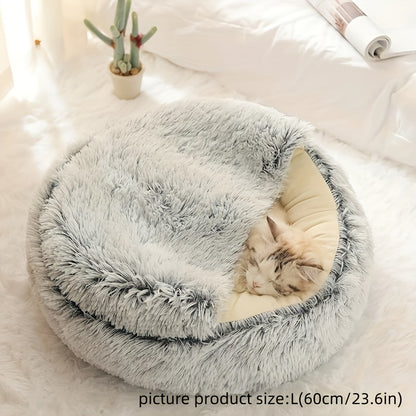 Soft & Cozy Round Donut Pet Bed for Cats