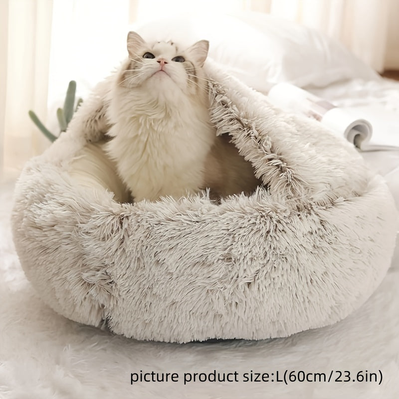 Soft & Cozy Round Donut Pet Bed for Cats