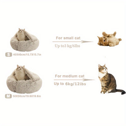 Soft & Cozy Round Donut Pet Bed for Cats