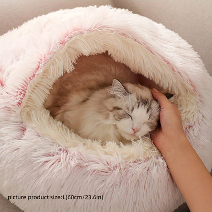 Soft & Cozy Round Donut Pet Bed for Cats