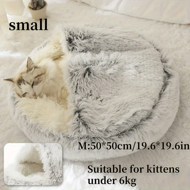 Soft & Cozy Round Donut Pet Bed for Cats