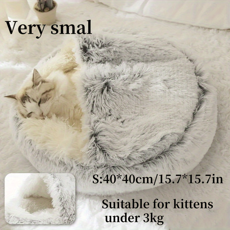 Soft & Cozy Round Donut Pet Bed for Cats