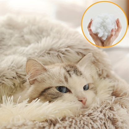 Soft & Cozy Round Donut Pet Bed for Cats